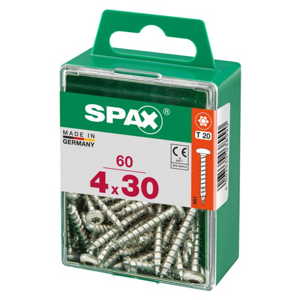 VIJAK CILINDRIČNA GLAVA SPAX TRX 4X30 V ZAVITKU 60 KOS