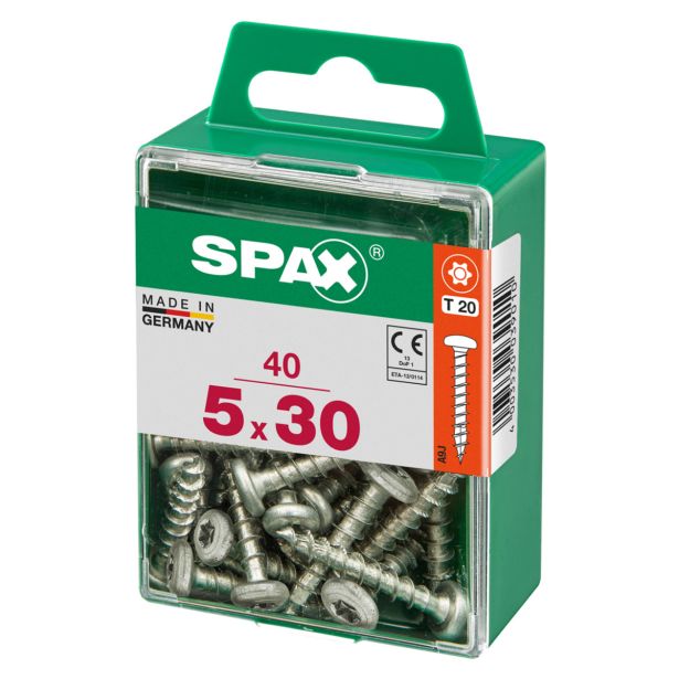 VIJAK CILINDRIČNA GLAVA SPAX TRX 5X30 V ZAVITKU 40 KOS