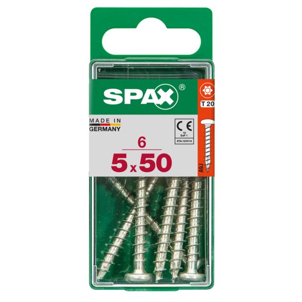 VIJAK CILINDRIČNA GLAVA SPAX TRX 5X50 V ZAVITKU 6 KOS