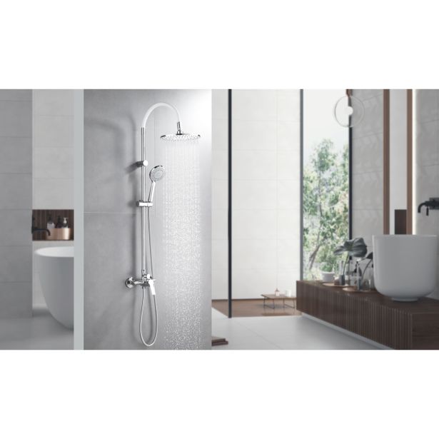 TUŠ SISTEM INTER CERAMIC ALISADO SILIKON/ MEDENINA KROM/BELA