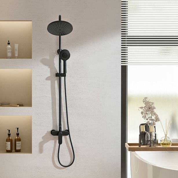 TUŠ SISTEM INTER CERAMIC S TUŠ ROČKO 5 FUNKCIJ MAT ČRNA