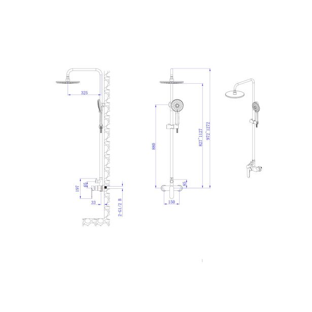 TUŠ SISTEM INTER CERAMIC S TUŠ ROČKO 5 FUNKCIJ MAT ČRNA