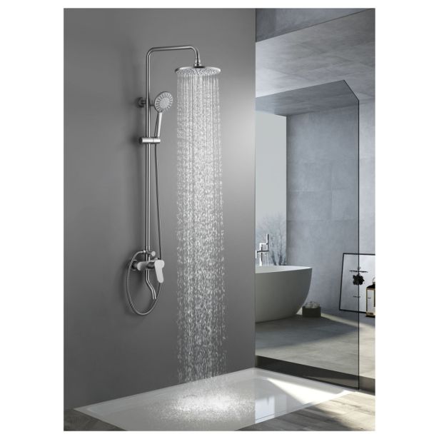 TUŠ SISTEM INTER CERAMIC Z TUŠ ROČKO 5 FUNKCIJ MAT SREBRNA