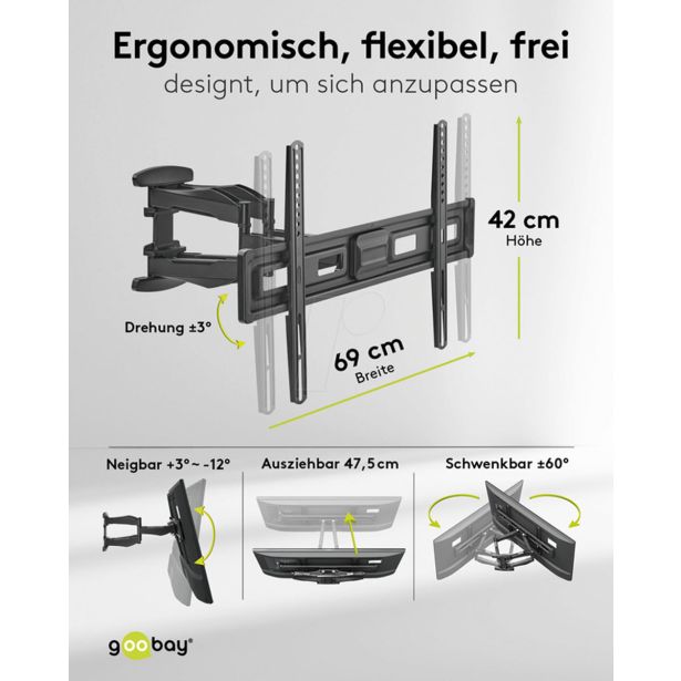 TV NOSILEC GOOBAY MONITOR NOS. STENSKI FULL MOTION L 37" TO 80" 45KG