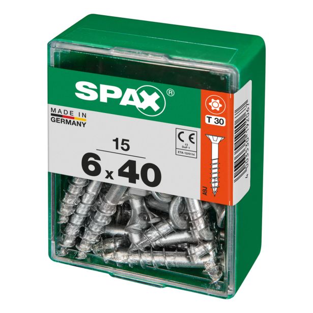 UNIVERZALNI VIJAK SPAX TX 6X40 WIROX A2F V ZAVITKU 15 KOS
