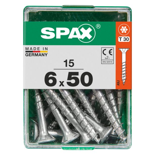 UNIVERZALNI VIJAK SPAX TX 6X50 WIROX A2F V ZAVITKU 15 KOS