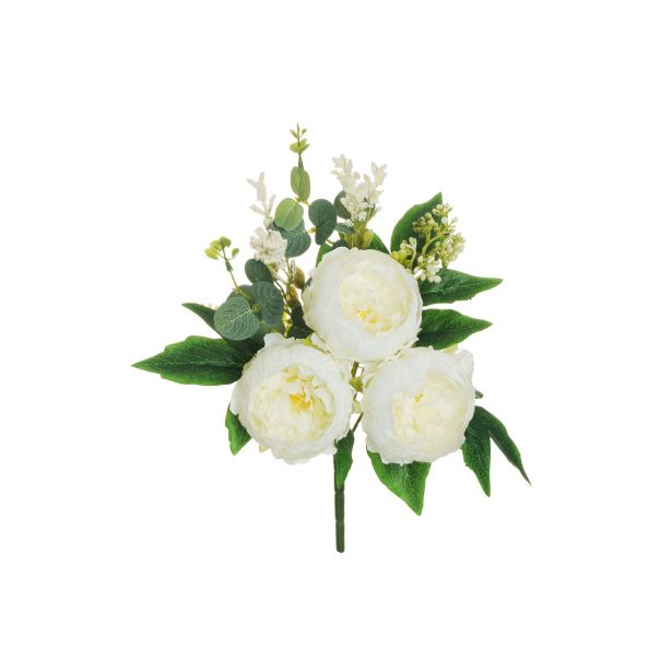 UMETNO CVETJE EVERGREENS POTONIKA V ŠOPKU BELA 37 CM