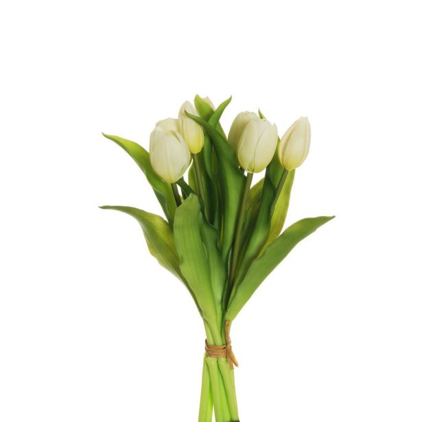 UMETNO CVETJE EVERGREENS TULIPAN V ŠOPKU FUKSIJA/BELA 32 CM