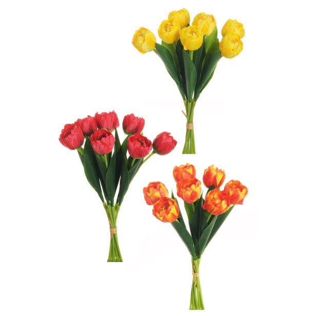 UMETNO CVETJE EVERGREENS TULIPAN V ŠOPKU MIX 27 CM