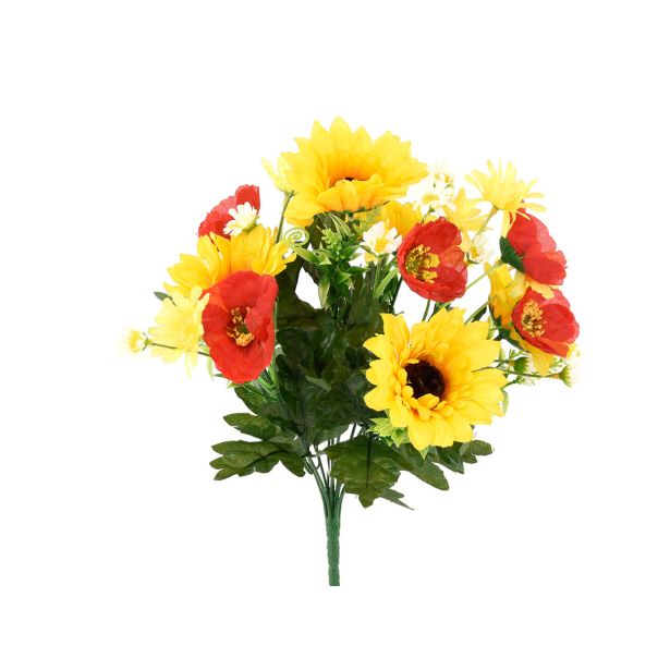 UMETNO CVETJE SONČNICA, MAK ŠOPEK X12 RDEČ