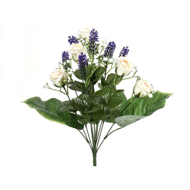 UMETNO CVETJE VRTNICA ŠOPEK RDEČ Z LAVANDO