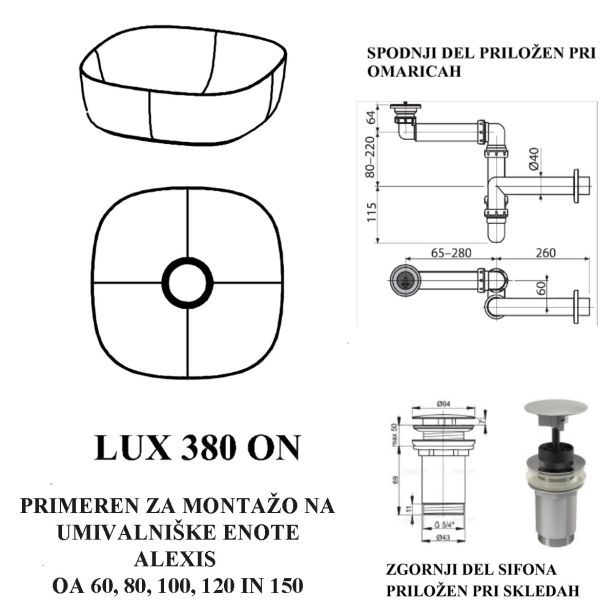 UMIVALNIK KOLPA SAN LUX 380 KERROCK ON GLOSS