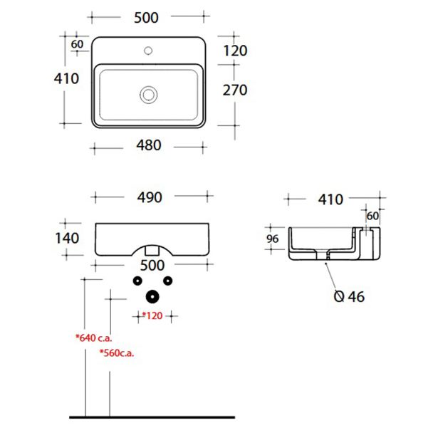 UMIVALNIK OLYMPIA TRATTO 50X41X14 CM STENSKI
