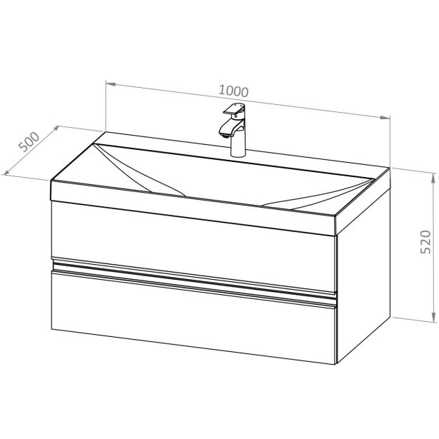 UMIVALNIŠKA ENOTA AQUAESTIL LYRA 100 DIMNO ZELENA BELI ROČAJI, UMIVALNIK