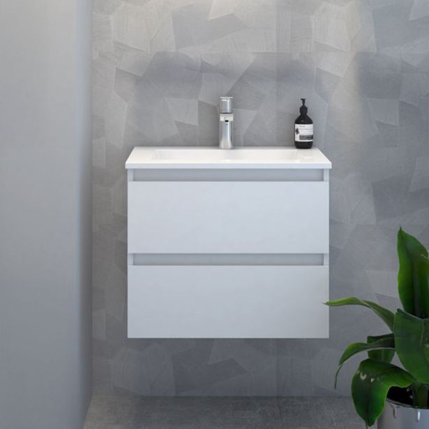 UMIVALNIŠKA ENOTA AQUAESTIL STELLA 50 Z UMIVALNIKOM BELA AKRIL 50X40X52 CM