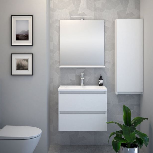 UMIVALNIŠKA ENOTA AQUAESTIL STELLA 50 Z UMIVALNIKOM BELA AKRIL 50X40X52 CM