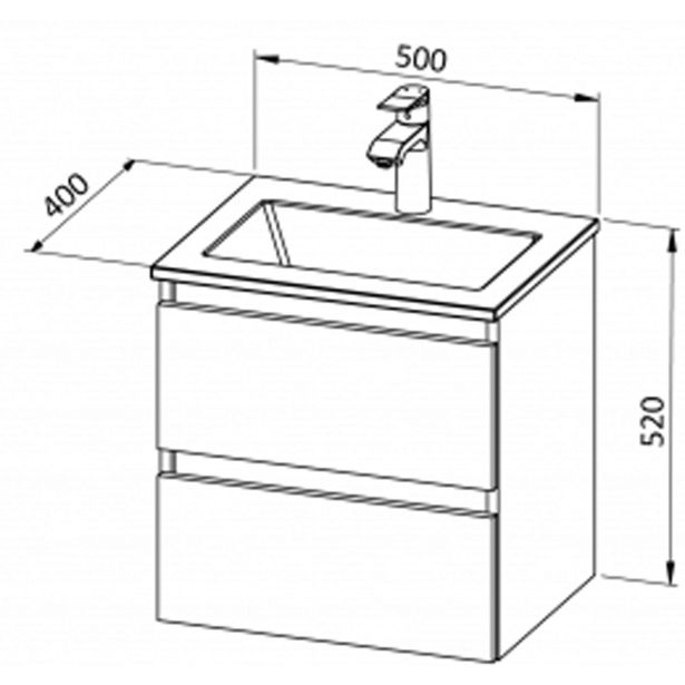 UMIVALNIŠKA ENOTA AQUAESTIL STELLA 50 Z UMIVALNIKOM BELA AKRIL 50X40X52 CM
