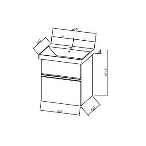 UMIVALNIŠKA ENOTA KOLPA SAN OUO 60 OXANA ACACIA LIGHT KERAMIČNI UMIVALNIK