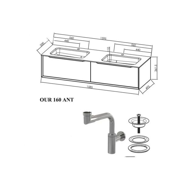 UMIVALNIŠKA ENOTA KOLPA SAN OUR 160 ANT RAMONA DVOJNI KERROCK UMIVALNIK