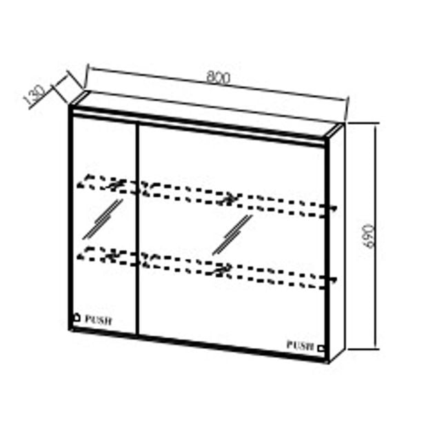 TOALETNA OMARICA KOLPA SAN TOD 80 BL-LED DONNA SW, S OMARICA Z LED SVETILKO