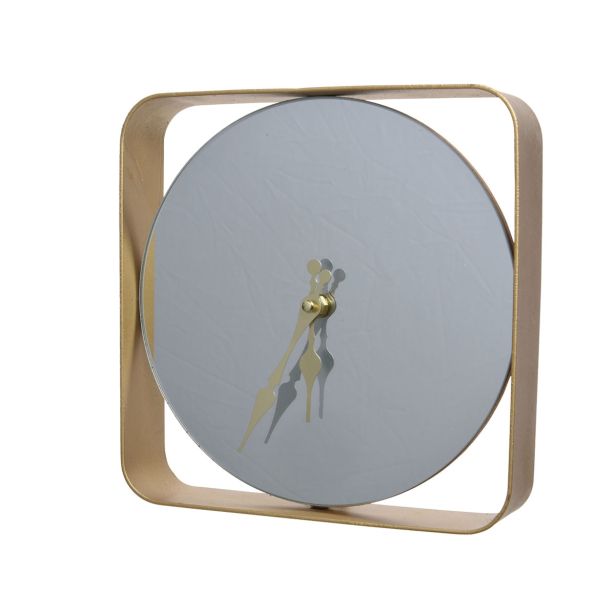 STENSKA URA URA Z ZRCALOM 24X24 CM ZLATA