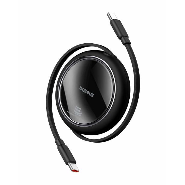 USB KABEL BASEUS KABEL USB-C/USB-C 1M 100W BASEUS, IZVLEČNI, ČRN