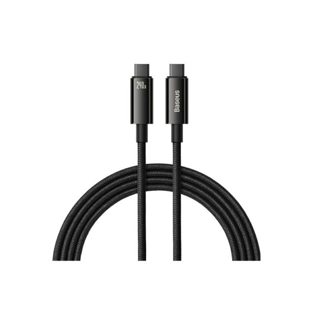 USB KABEL BASEUS KABEL USB-C/USB-C 240W BASEUS TUNGSTEN 2M ČRN