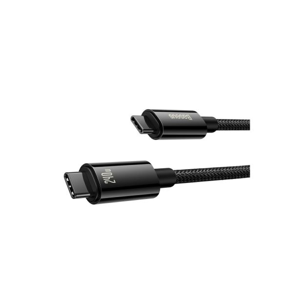 USB KABEL BASEUS KABEL USB-C/USB-C 240W BASEUS TUNGSTEN 2M ČRN