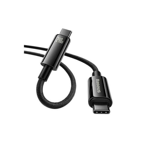 USB KABEL BASEUS KABEL USB-C/USB-C 240W BASEUS TUNGSTEN 2M ČRN