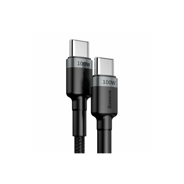 USB KABEL BASEUS KABEL USB-C/USB-C 2M 100W BASEUS CAFULE ČRNA+SIVA