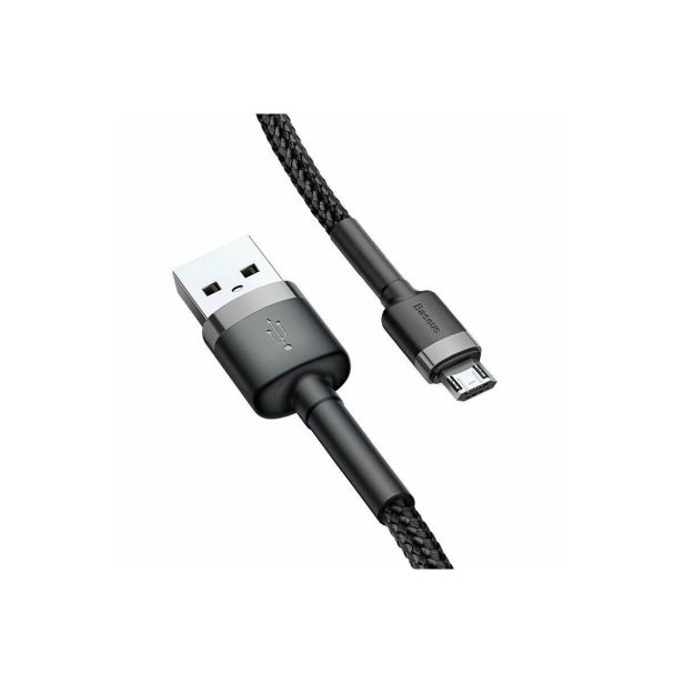 USB KABEL BASEUS KABEL USB-MICRO 1M, 2.4A BASEUS CAFULE ČRNA+SIVA