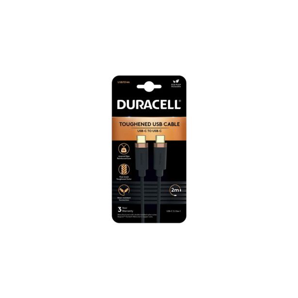 USB KABEL DURACELL USB-C V USB-C 2M ČRN