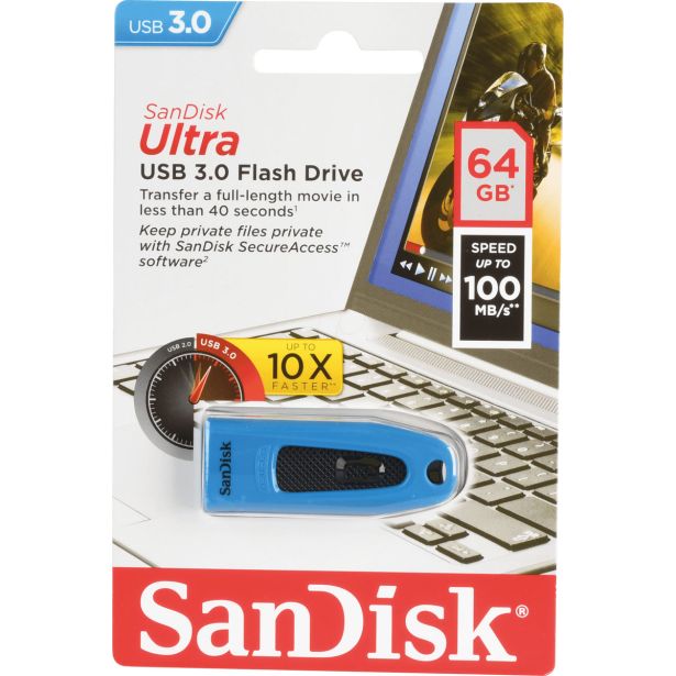 USB KLJUČ SANDISK SAN 64GB USB3.0 ULTRA MODRA