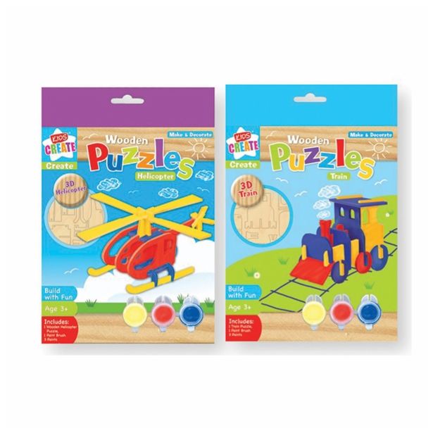 USTVARJALNI SET RAYHER SESTAVLJANKA HELIK./VLAK LESENI PUZZLI