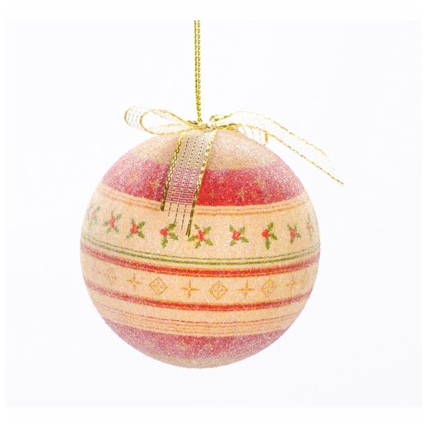 BUNKA IZ UMETNE MASE GLOSSTYLE V ŠKATLI 14 KOS 75 MM 7 POSUTIH RDEČE /ZLATE