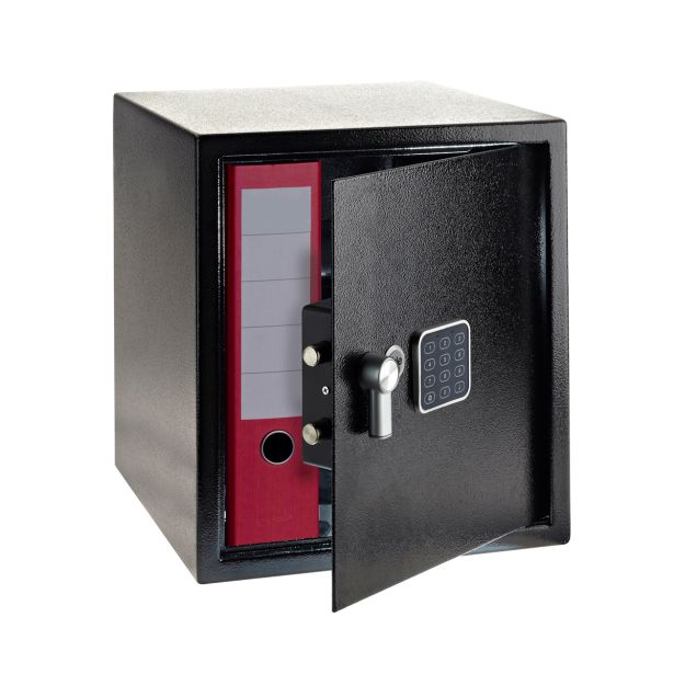 YALE TREZOR VALUE LARGE; VXŠXD 390X350X360 MM, 14,8 KG, 40 L,  Z ELEKTRONSKA KLJUČAVNICA IN DVEMA KLJUČEMA, ČRNI.