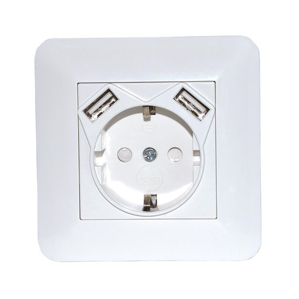 POSEBNA VTIČNICA LIVING VARNOSTNA + 2XUSB 2.4A BELA