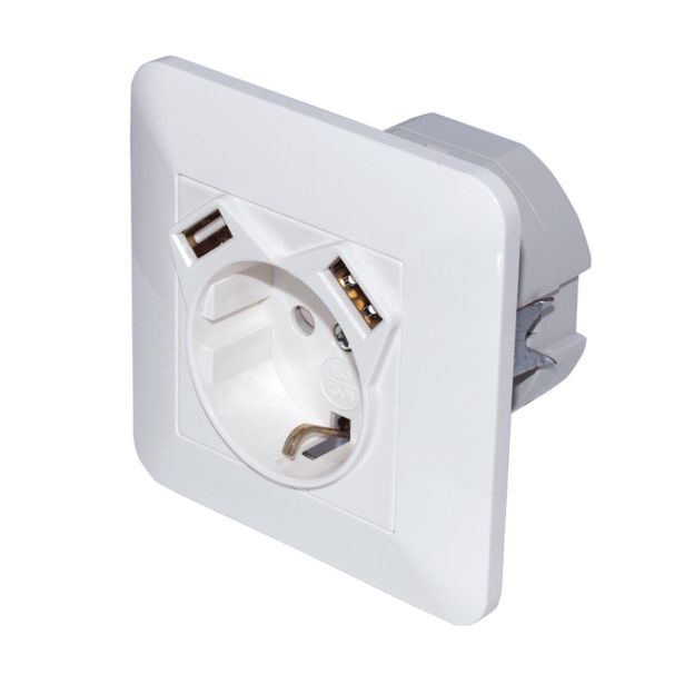 POSEBNA VTIČNICA LIVING VARNOSTNA + 2XUSB 2.4A BELA