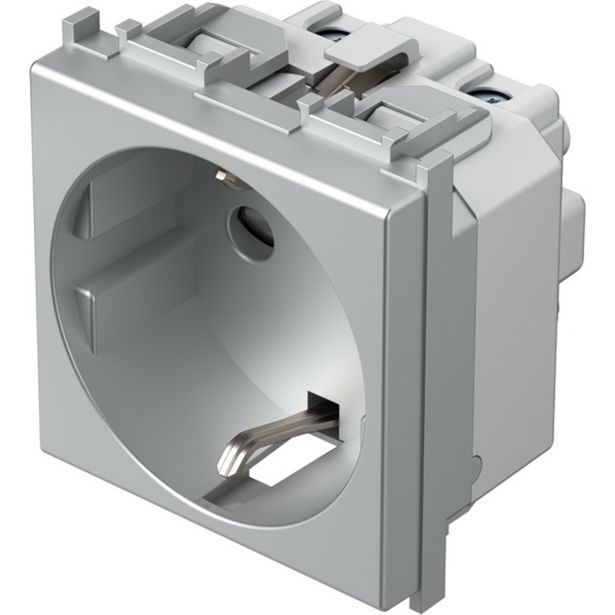 PODOMETNA VTIČNICA MODUL VARNOSTNA, 10 KOS/PAK SREBRNA, VIJAČNA, 2M, BOK