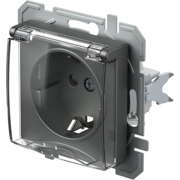 PODOMETNA VTIČNICA LOGIQ VARNOSTNA+POKROV 16A ANTRACIT /PROZ.POKROV, XO