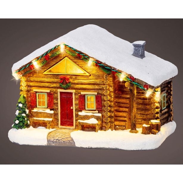 VASICA DECORIS HIŠKA 12X18.5X12.5 CM Z LED LUČKAMI 8 L