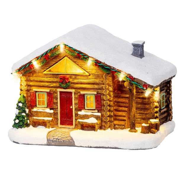 VASICA DECORIS HIŠKA 12X18.5X12.5 CM Z LED LUČKAMI 8 L