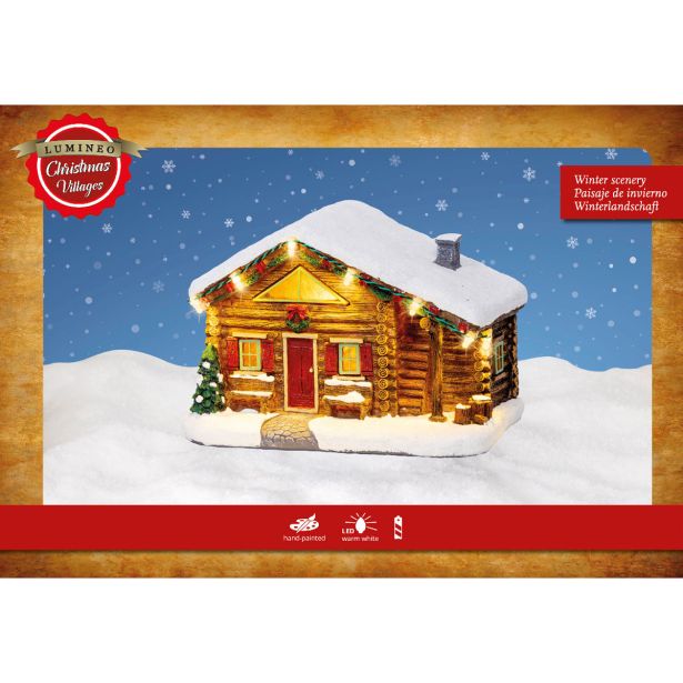 VASICA DECORIS HIŠKA 12X18.5X12.5 CM Z LED LUČKAMI 8 L