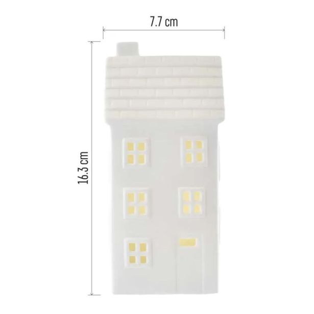 VASICA EMOS LED KERAMIČNA HIŠICA 16CM TOPLO BELA, ČASOVNIK