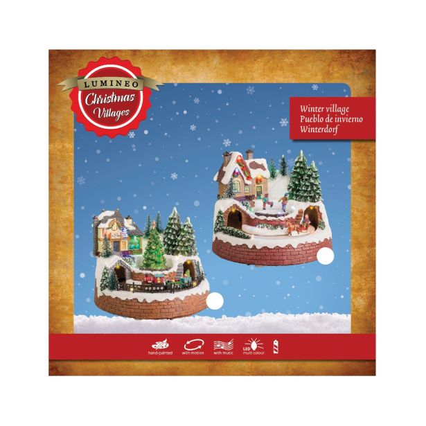 VASICA HIŠKA 17 CM 3X AA Z VLAKOM / S KONJEM SORT