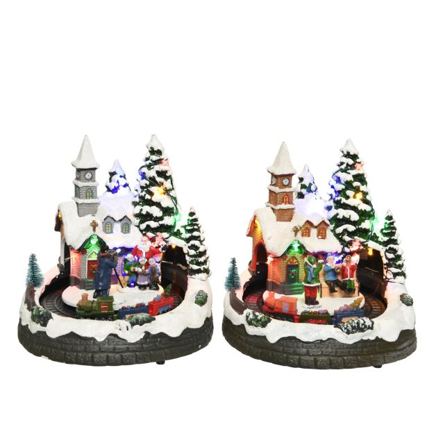 VASICA HIŠKA 20 CM 3X AA Z VLAKOM SORT