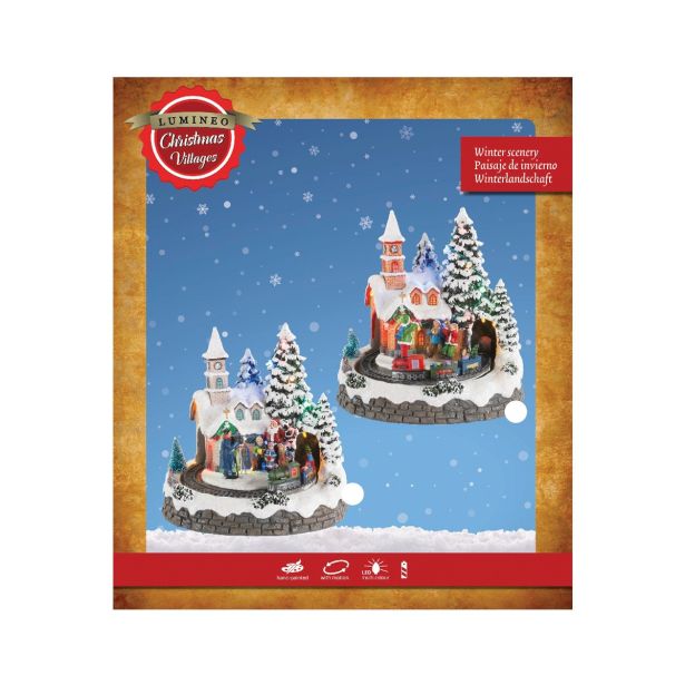 VASICA HIŠKA 20 CM 3X AA Z VLAKOM SORT