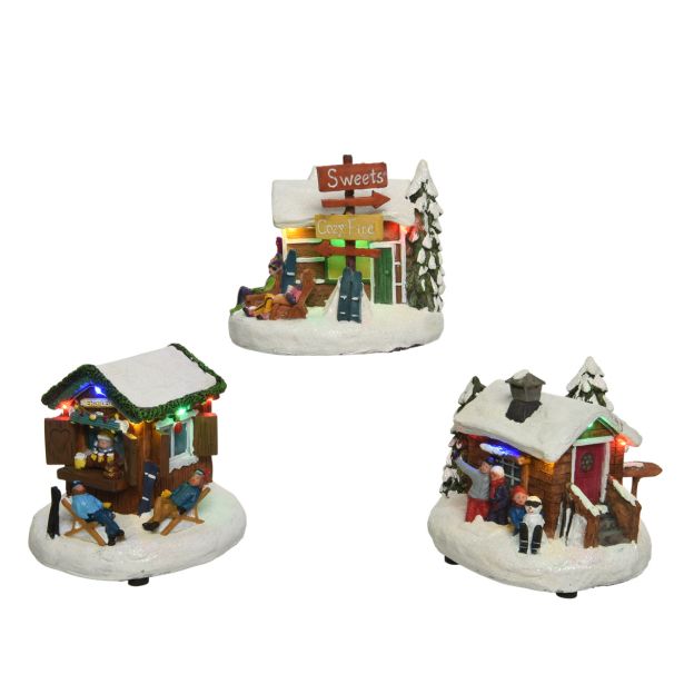 VASICA LUMINEO ALPSKA HIŠICA 12X11X10.5 CM SORT