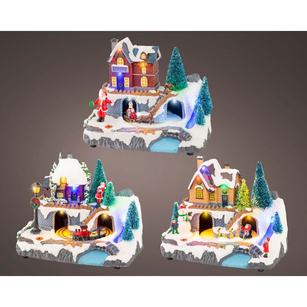 VASICA LUMINEO HIŠKA Z ŽELEZNICO LED 14X21X16 CM SORT