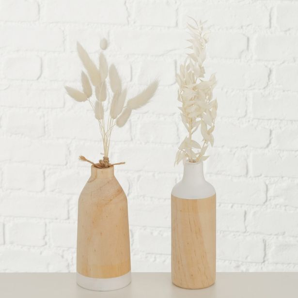 VAZA BOLTZE LESENA S CVETJEM, SORT